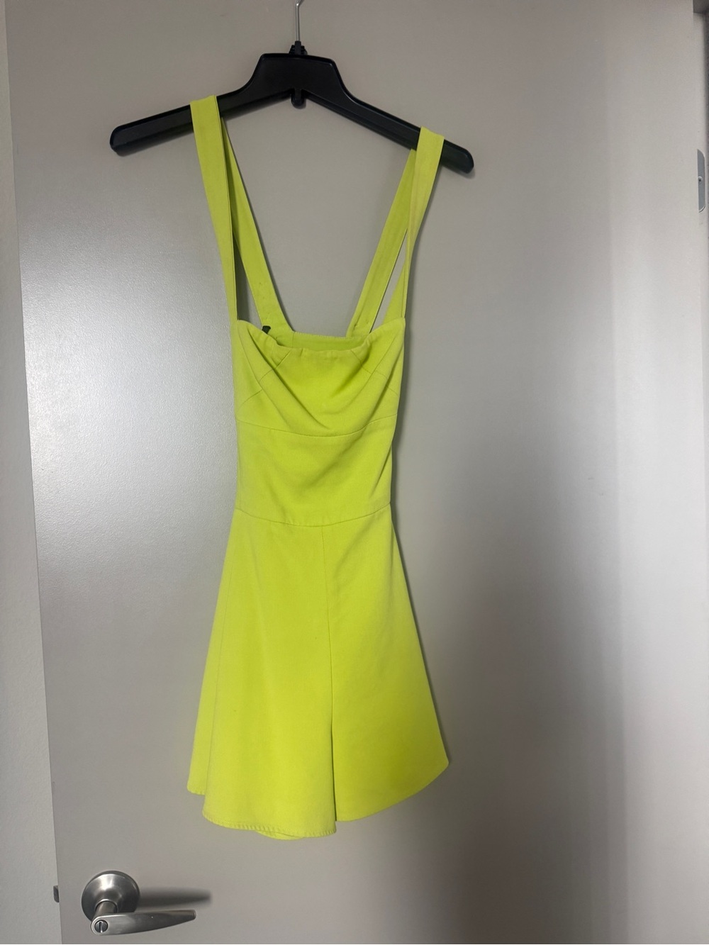 Black Halo Neon Lime Sleeveless A-Line Romper